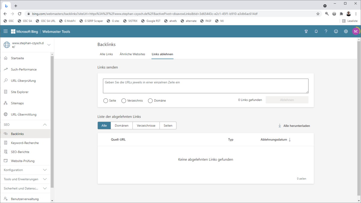Das Disavow Tool der Bing Webmaster Tools