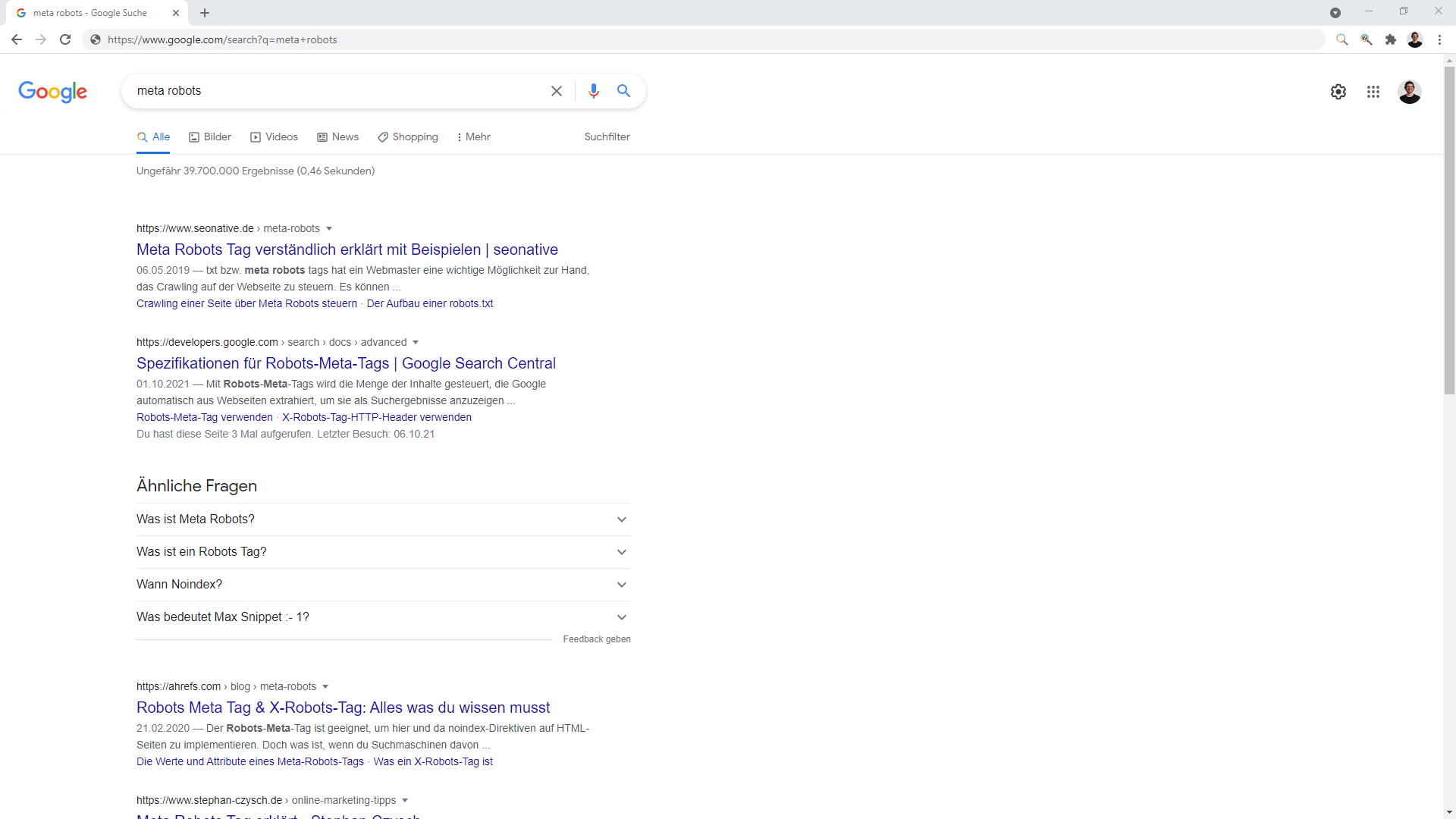 Beispiel für eine informationale Suchanfrage