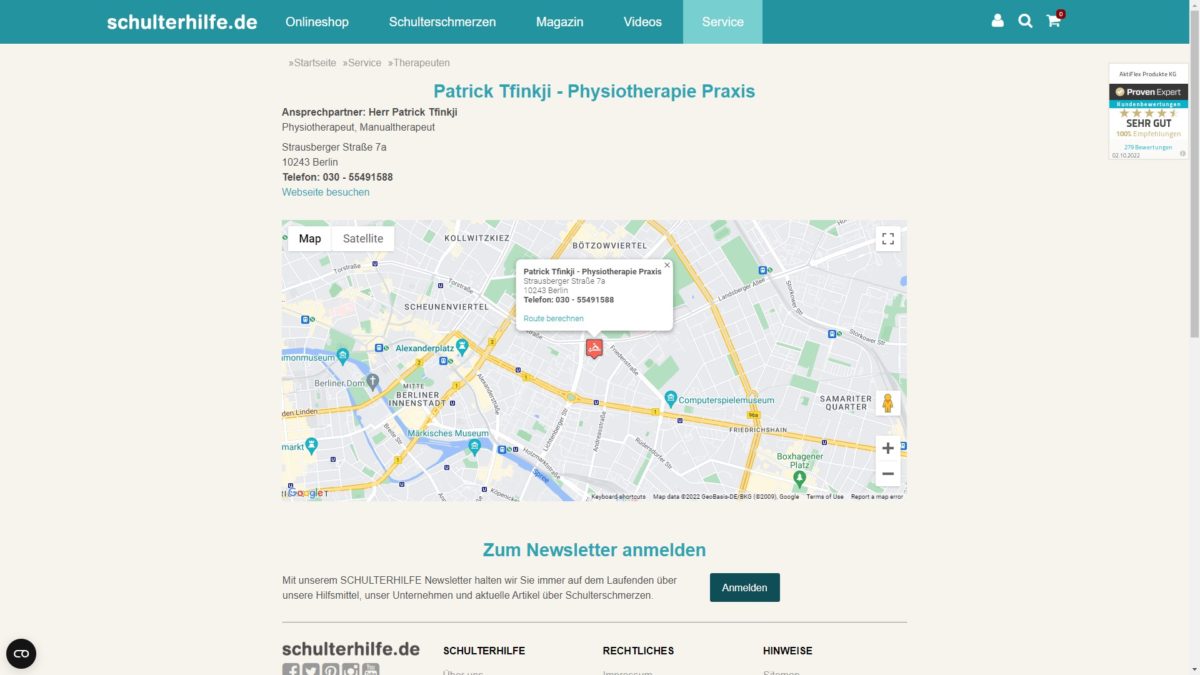 Ein Unternehmensprofil auf einer Fremdseite