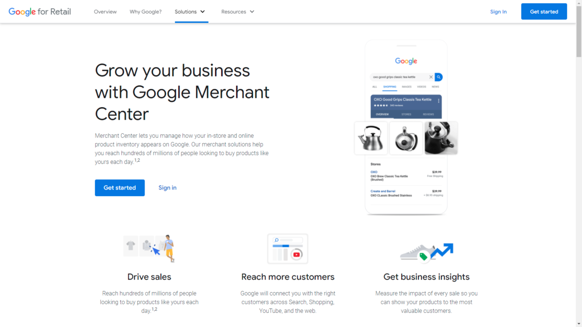 Google Merchant Center Startseite