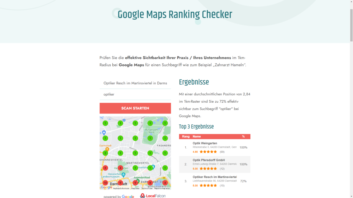 Google Maps Ranking Checker