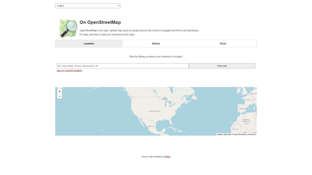 OnOSM: hier rüber werden Unternehmen in OpenStreetmap eingetragen